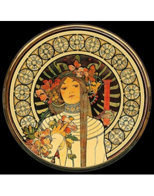  LA TRAPPISTINE D ALPHONSE MUCHA - MIROIR DE POCHE REFERMABLE