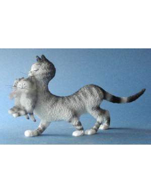  CHAT DUBOUT - MAMAN ET SES PETITS, FIGURINE 9X18 CM