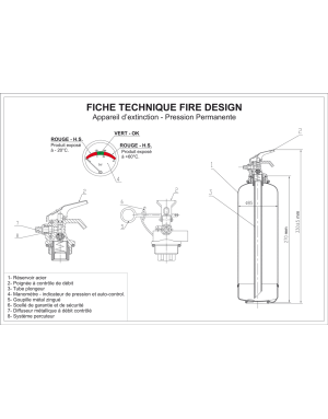 Fire Design, Extincteur Vin, noir en coffret bois