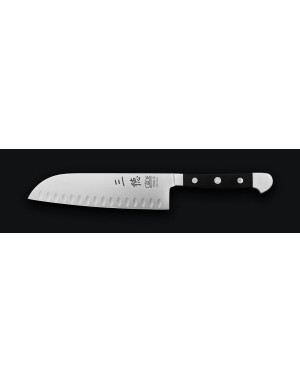 Güde : Alpha Black, Santoku lame alvéolée 18 cm, forgé à double mitre