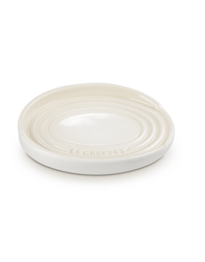 Le Creuset : Repose cuillère Ovale, en céramique Blanc meringue