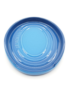 Le Creuset : Repose cuillère Ovale, en céramique bleu marseille