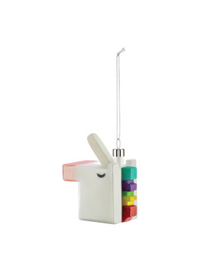 Alessi : Cubik, boule de noël carrée licorne