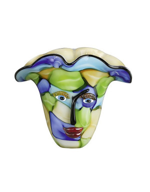 Gilde : Viso, Vase visage en verre 28 cm