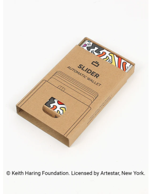 Ogon : Slider, porte cartes aluminium Keith Haring Couleur