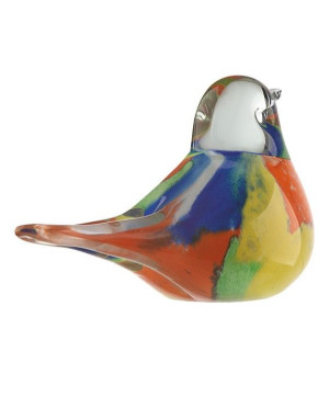 Gilde : Colore, figurine oiseau en verre, 7 cm