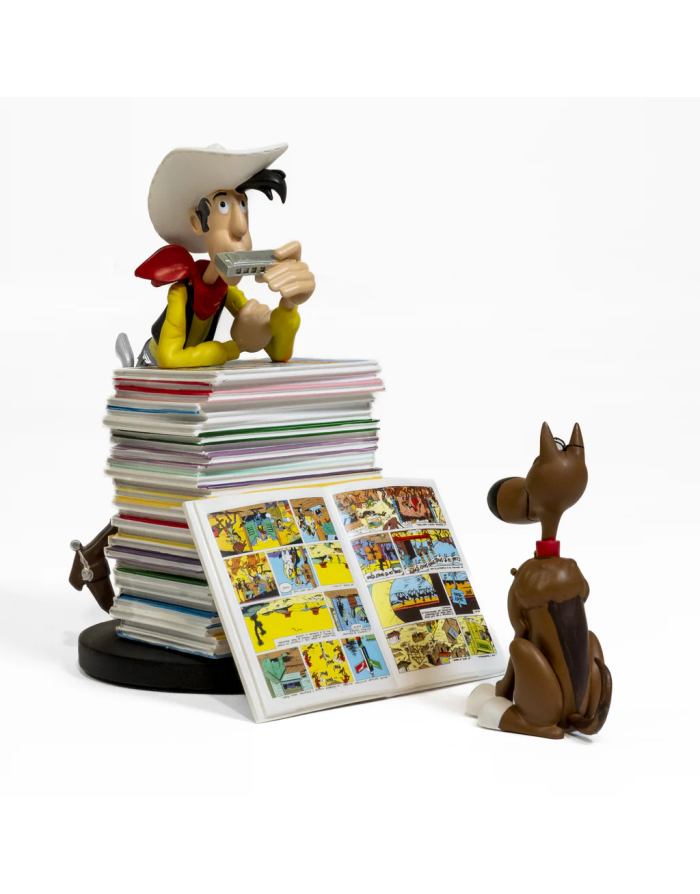 Figurine Lucky Luke et Rantanplan, Pile d'albums