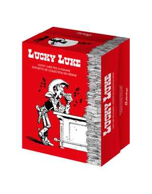 Figurine Lucky Luke et Rantanplan, Pile d'albums