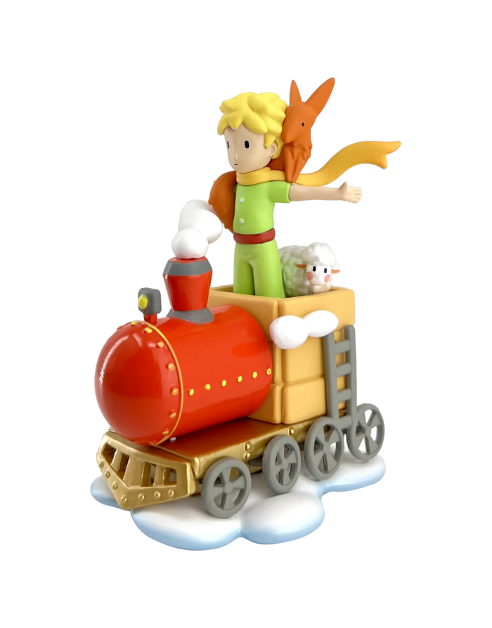 Figurine Petit Prince et ses amis dans le train, Figurine en PVC signée Plastoy