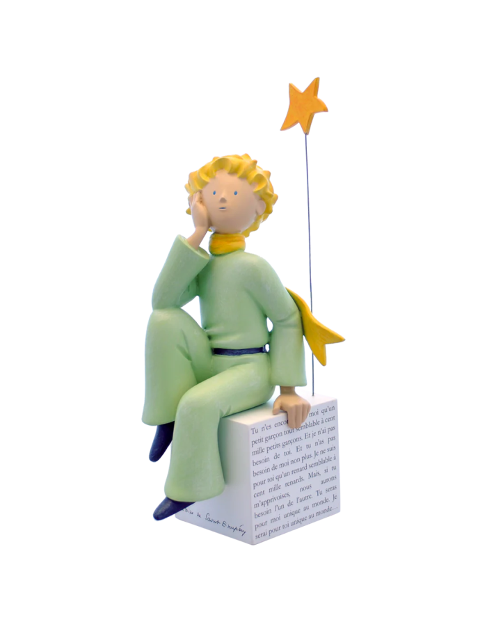 Figurine Le Petit Prince rêveur, Figurine en résine signée Plastoy