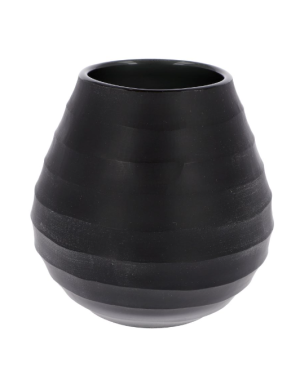 Vase en verre soufflé noir, Slate Black signé Goebel : 14.5 cm