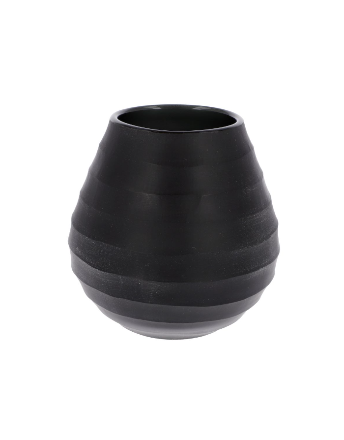 Vase en verre soufflé noir, Slate Black signé Goebel : 14.5 cm