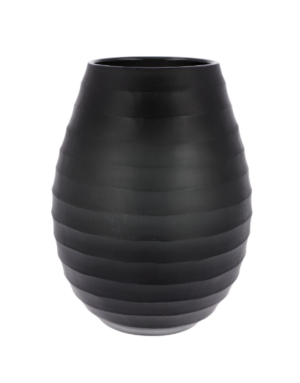 Vase en verre soufflé noir, Slate Black signé Goebel : 23 cm