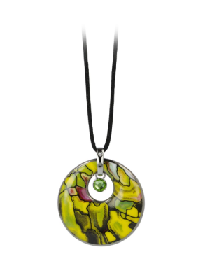 Pendentif bijou fantaisie avec cristal de Swarovski : Mosaique 2  Face verte