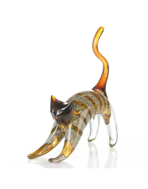 Sculpture en verre soufflé chat : Belka