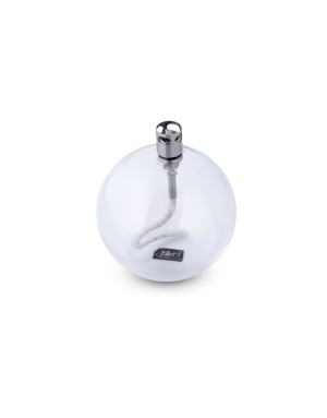 Lampe à huile en verre péri Design, modèle boule transparente : Taille S 9 cm