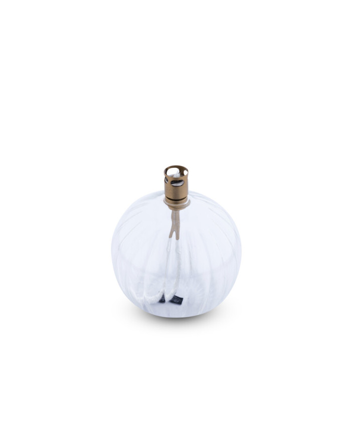 Lampe à huile en verre péri Design, modèle Sphère rayée Taille S