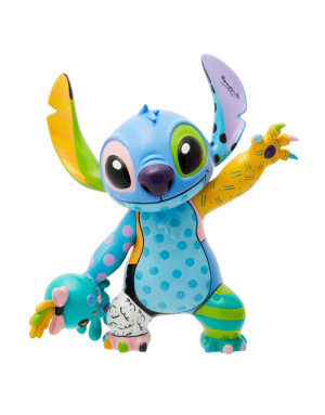 Figurine Disney Britto Stitch et sa peluche Souillon , vu de face