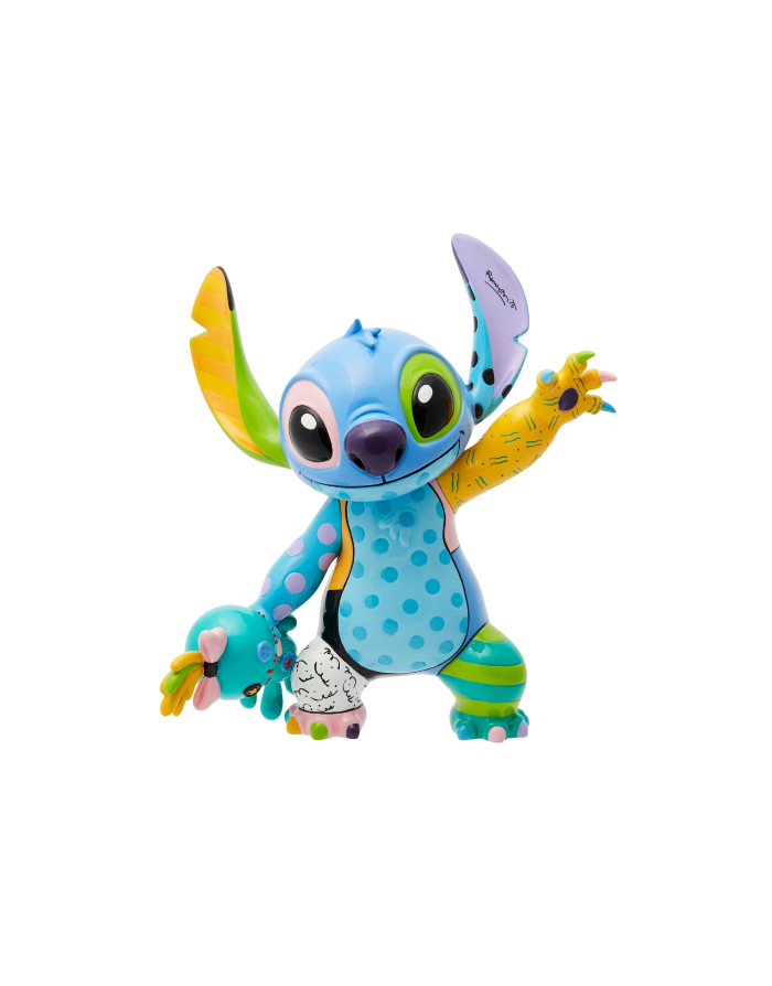 Figurine Disney Britto Stitch et sa peluche Souillon , vu de face