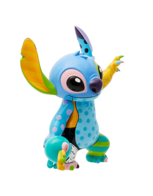 Figurine Disney Britto Stitch et sa peluche Souillon , vu de face