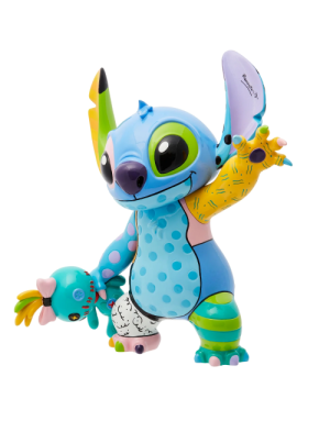 Figurine Disney Britto Stitch et sa peluche Souillon , vu de face