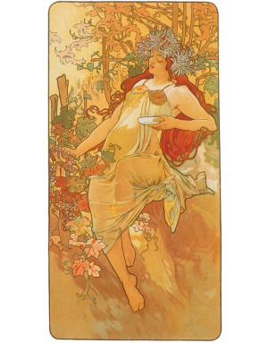 Sculpture Mucha Les Saisons : Automne . Oeuvre originale par Alphonse Mucha