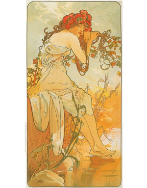 Sculpture Mucha Les Saisons : Été. Oeuvre originale de Mucha