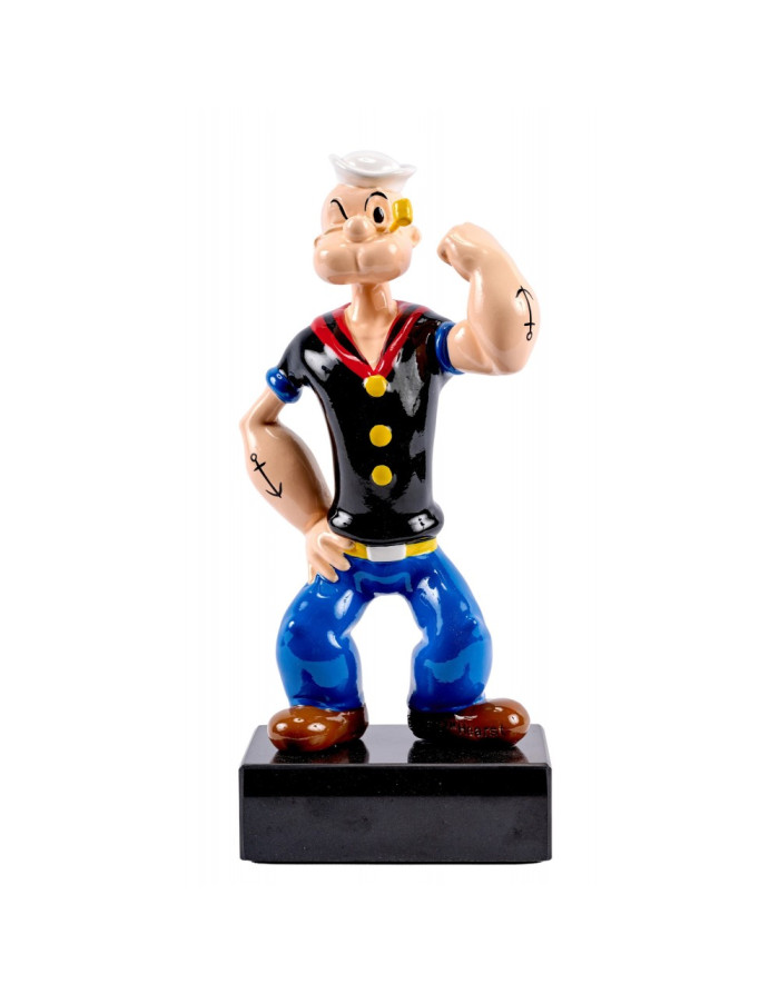 Figurine Popeye le marin, en résine. Figurine de 30 cm vue de face