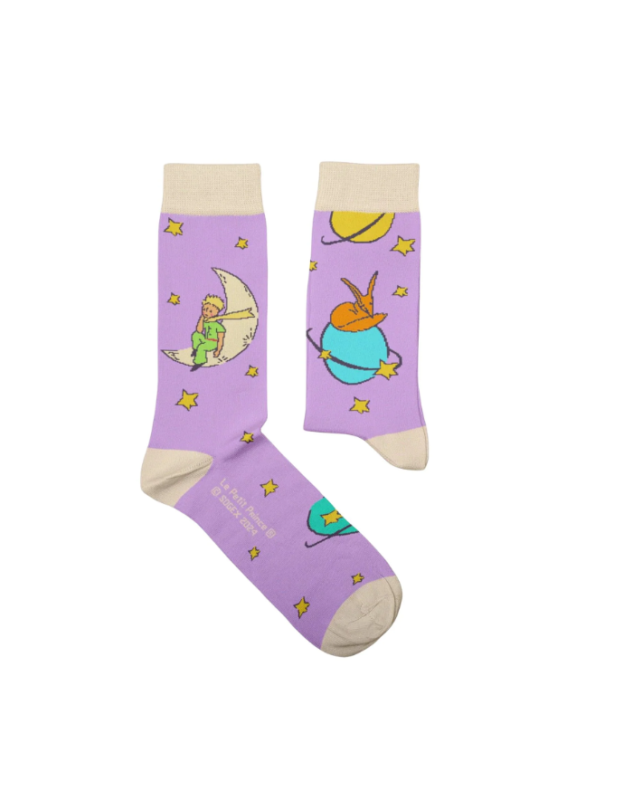 Chaussettes adulte Petit Prince sur la lune. En coton Majoritaire