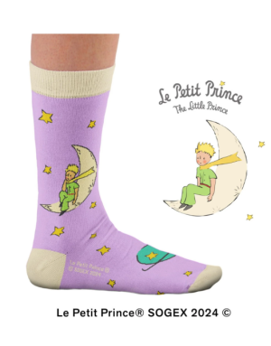 Chaussettes adulte Petit Prince sur la lune. En coton Majoritaire