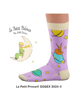 Chaussettes adulte Petit Prince sur la lune. En coton Majoritaire