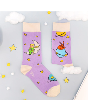 Chaussettes adulte Petit Prince sur la lune. En coton Majoritaire