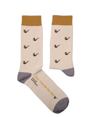 Chaussettes Magritte, ceci n'est pas une pipe. Motif de sock affairs