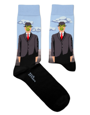 Chaussettes Magritte, Le Fils de l'Homme. Motif par Sock Affairs