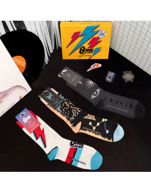 Coffret Chaussettes Musique : David Bowie. Coffret cadeau par Sock Affairs