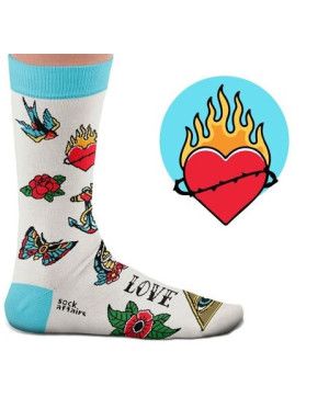 Chaussettes tatouage Love par Sock Affairs