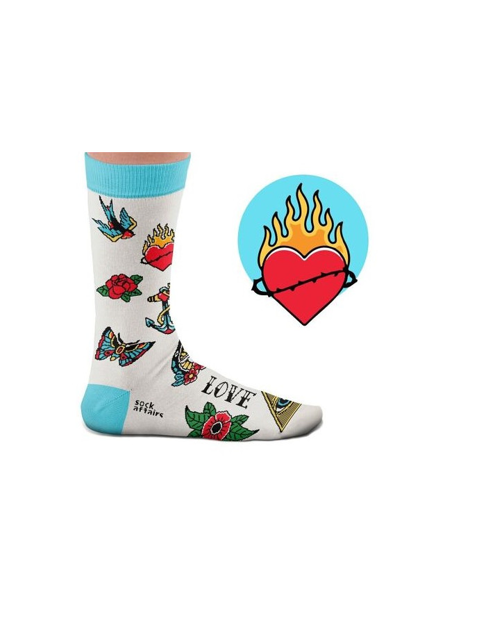 Chaussettes tatouage Love par Sock Affairs